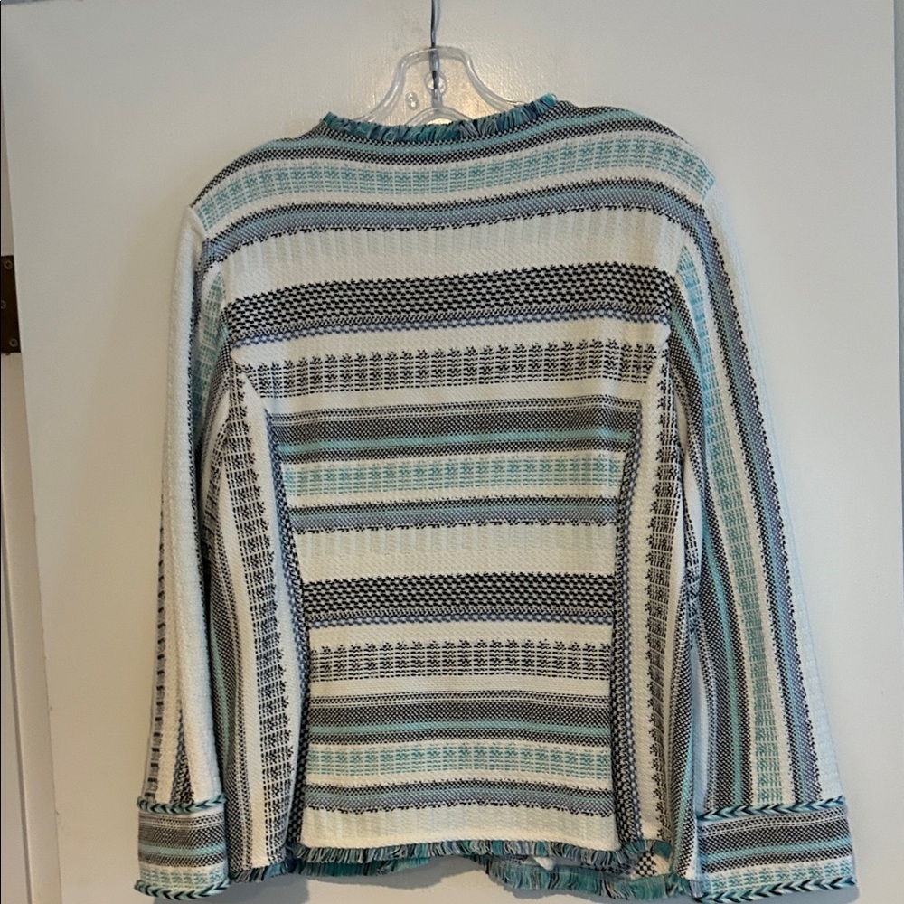Chico's Size 2 Multicolor Striped Jacket - Picture 7 of 7